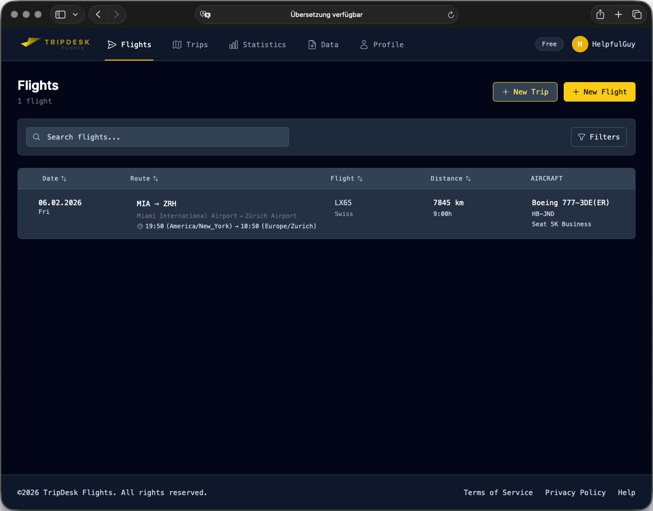 Claude Desktop: Added flight