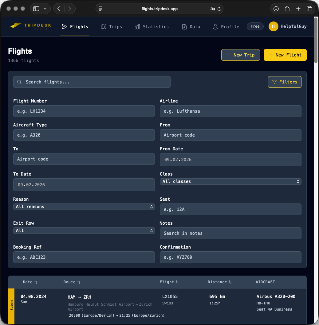 Flights filter