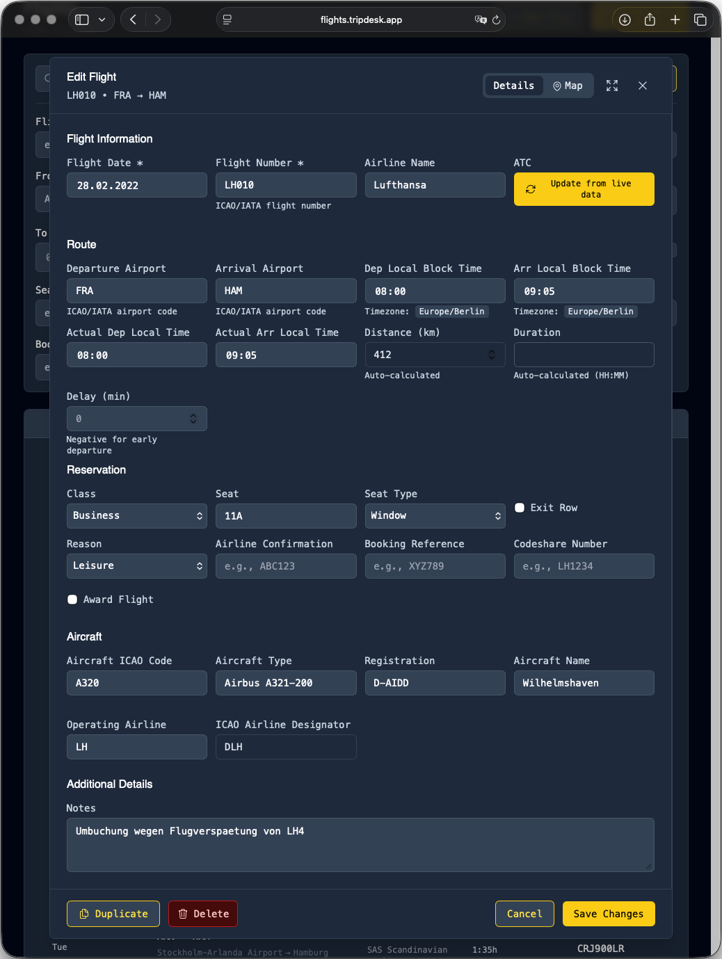 Flights filter