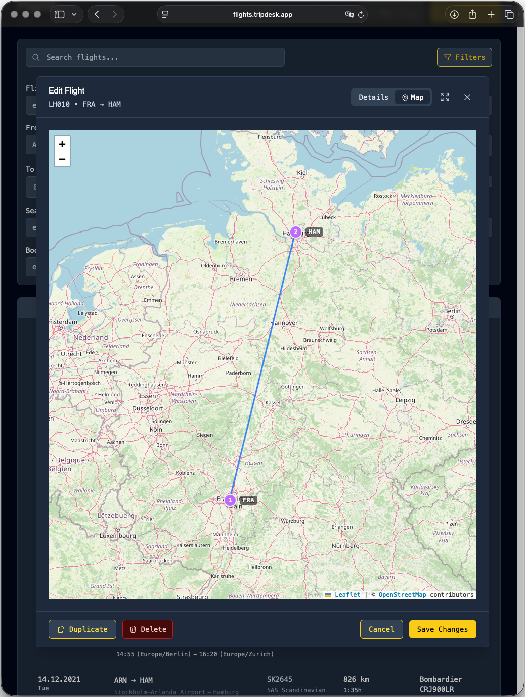 Flights filter
